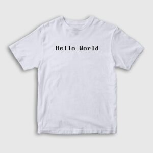 Hello World Coder Programmer Developer Yazılımcı Çocuk Tişört beyaz