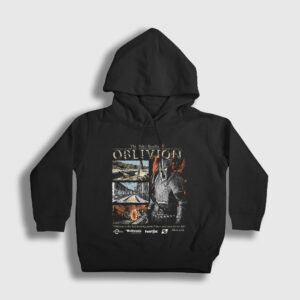 Hero Of Kvatch Elder Scrolls IV Oblivion Çocuk Kapşonlu Sweatshirt siyah
