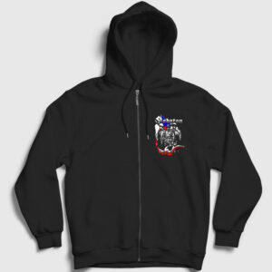 Heroes Sabaton Fermuarlı Kapşonlu Sweatshirt siyah