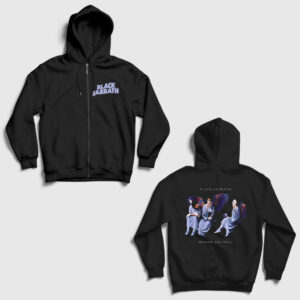 Hh V2 Black Sabbath Sırt Baskılı Fermuarlı Kapşonlu Sweatshirt siyah