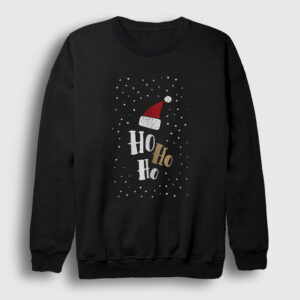 Ho Ho Ho Noel Baba Santa Claus Yılbaşı Sweatshirt siyah