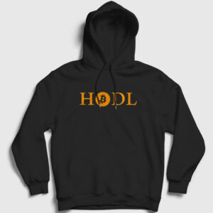 Hodl Bitcoin Kapşonlu Sweatshirt siyah