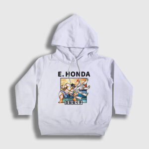 Honda Oyun Street Fighter Çocuk Kapşonlu Sweatshirt beyaz