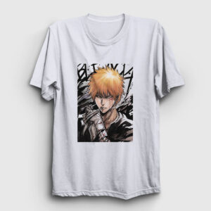 Ichigo Anime Bleach Tişört beyaz