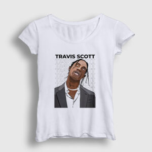 Icon Astroworld Travis Scott Kadın Tişört beyaz