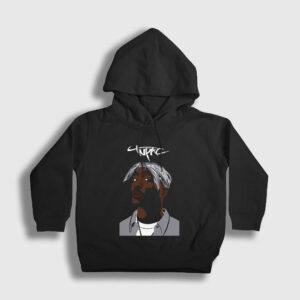 Icon Tupac Shakur Çocuk Kapşonlu Sweatshirt siyah