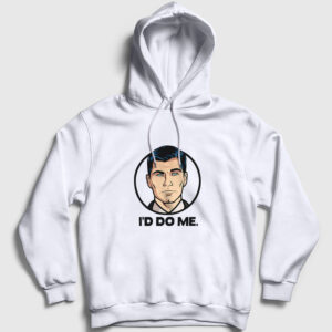 I'd Do Me Sterling Archer Kapşonlu Sweatshirt beyaz