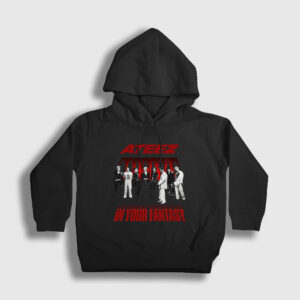 In Your Fantasy K-Pop Ateez Çocuk Kapşonlu Sweatshirt siyah