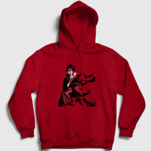 Itachi Genjutsu Anime Naruto Kapşonlu Sweatshirt kırmızı