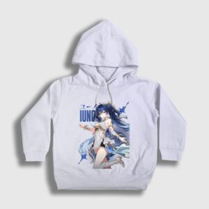 Iuno Wuthering Waves Çocuk Kapşonlu Sweatshirt Beyaz
