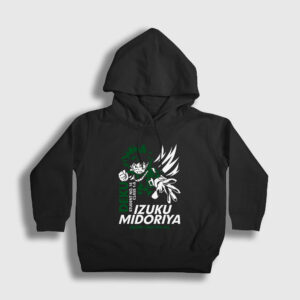 Izuku Anime Boku No Hero Academia Çocuk Kapşonlu Sweatshirt siyah