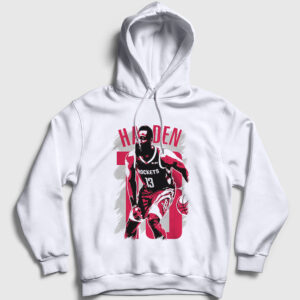 James Harden 13 Nba Basketbol Kapşonlu Sweatshirt beyaz