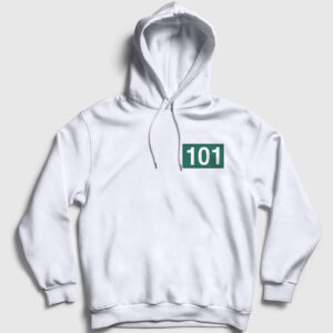 Jang Deok Su 101 Squid Game Kapşonlu Sweatshirt beyaz