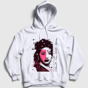Jang Wonyoung V2 K-Pop IVE Kapşonlu Sweatshirt Beyaz