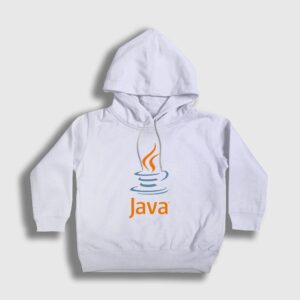 Java Coder Programmer Developer Yazılımcı Çocuk Kapşonlu Sweatshirt beyaz