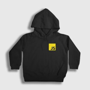 Javascript Coder Programmer Developer Yazılımcı Çocuk Kapşonlu Sweatshirt siyah