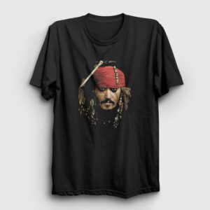 Johnny Depp Captain Jack Sparrow Tişört siyah