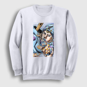 Johnny Joestar Anime Jojo Sweatshirt beyaz