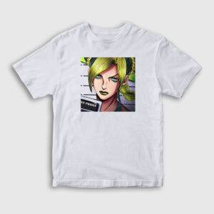 Jolyne Cujoh Anime Jojo Çocuk Tişört beyaz