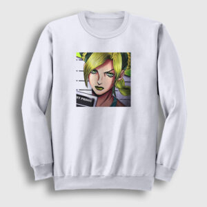 Jolyne Cujoh Anime Jojo Sweatshirt beyaz