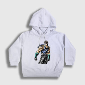 Jonathan Joestar Anime Jojo Çocuk Kapşonlu Sweatshirt beyaz