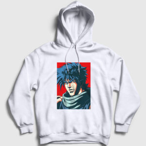 Joseph Joestar Anime Jojo Kapşonlu Sweatshirt beyaz