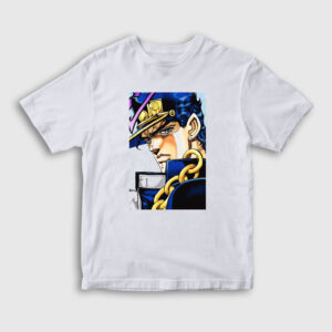 Jotaro Kujo V2 Anime Jojo Çocuk Tişört beyaz