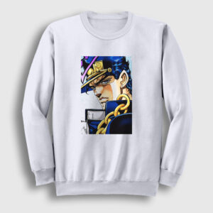 Jotaro Kujo V2 Anime Jojo Sweatshirt beyaz