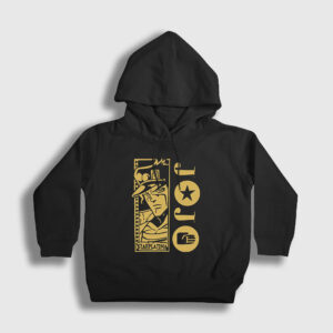 Jotaro Kujo V3 Anime Jojo Çocuk Kapşonlu Sweatshirt siyah