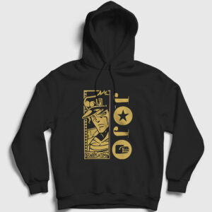 Jotaro Kujo V3 Anime Jojo Kapşonlu Sweatshirt siyah