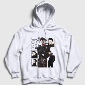 Kai Kim Jong In Exo Kapşonlu Sweatshirt beyaz