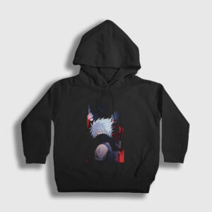 Kakashi V2 Anime Naruto Çocuk Kapşonlu Sweatshirt siyah