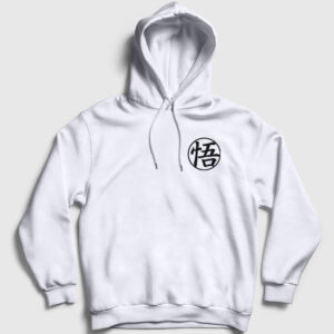 Kanji Go Anime Dragon Ball Kapşonlu Sweatshirt beyaz