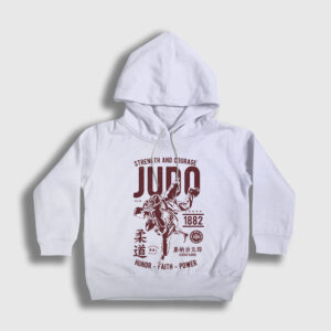 Kano Jigoro Ufc Mma Judo Çocuk Kapşonlu Sweatshirt beyaz