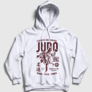 Kano Jigoro Ufc Mma Judo Kapşonlu Sweatshirt beyaz