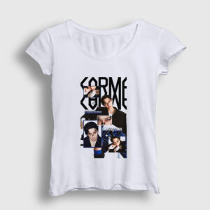 Karma Bang Chan BangChan Stray Kids Kadın Tişört beyaz