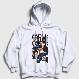Karma Bang Chan BangChan Stray Kids Kapşonlu Sweatshirt beyaz