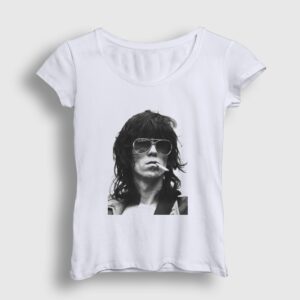 Keith Richards Rock The Rolling Stones Kadın Tişört Beyaz
