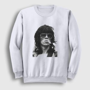 Keith Richards Rock The Rolling Stones Sweatshirt Beyaz