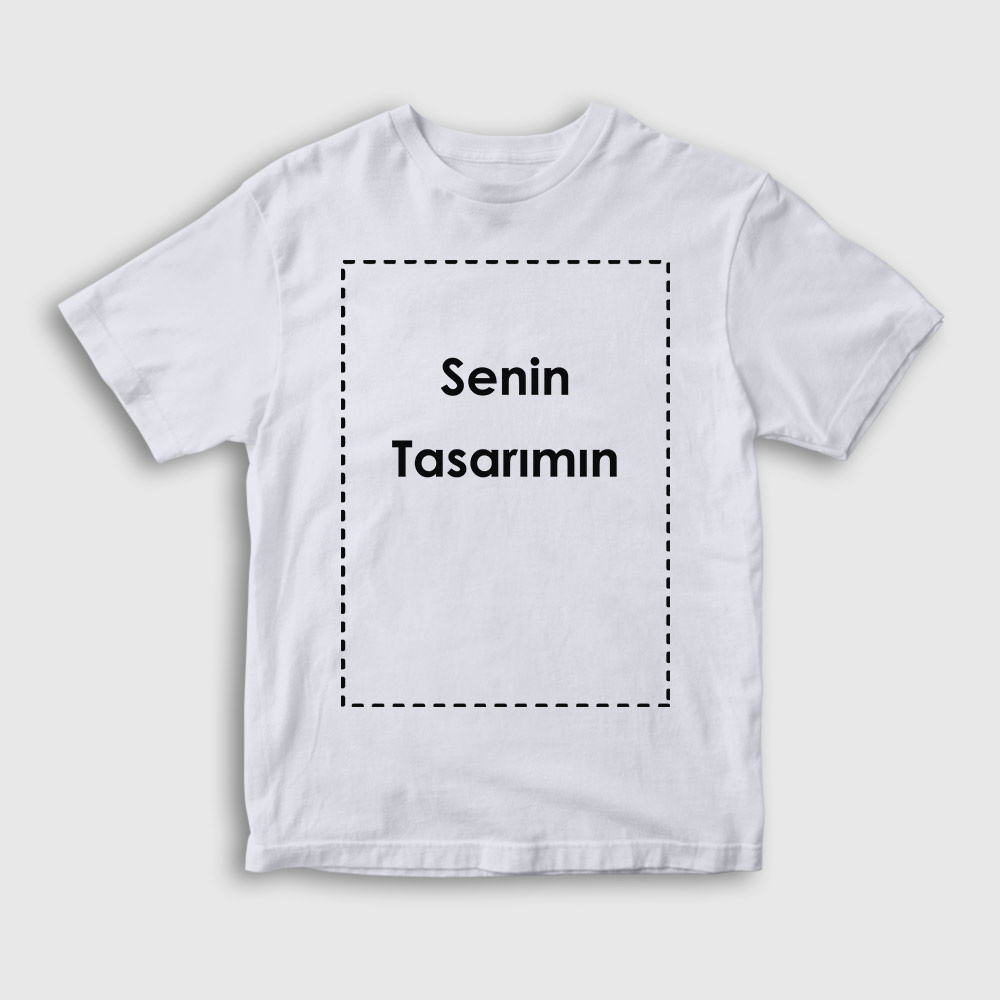 Kendin Tasarla Kişiye Özel Çocuk Tişört beyaz