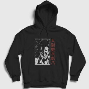 Kenpachi Anime Bleach Kapşonlu Sweatshirt siyah