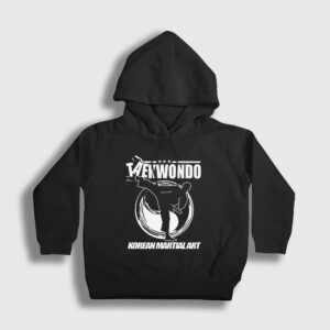 Kick Taekwondo Ufc Mma Tekvando Çocuk Kapşonlu Sweatshirt siyah