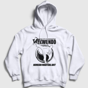 Kick Taekwondo Ufc Mma Tekvando Kapşonlu Sweatshirt beyaz