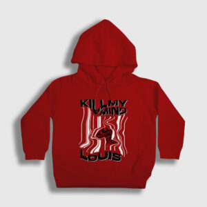 Kill My Mind Louis Tomlinson Çocuk Kapşonlu Sweatshirt kırmızı