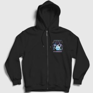 Killin It K-Pop P1Harmony Fermuarlı Kapşonlu Sweatshirt Siyah