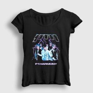 Killin It K-Pop P1Harmony Kadın Tişört Siyah