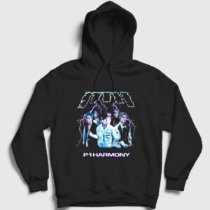 Killin It K-Pop P1Harmony Kapşonlu Sweatshirt Siyah