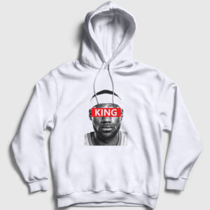 King LeBron James Nba Basketbol Kapşonlu Sweatshirt beyaz