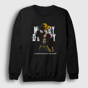 King Luffy Anime One Piece Sweatshirt siyah