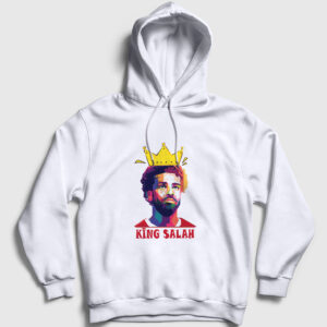 King Soccer Futbol Mohamed Muhammed Salah Kapşonlu Sweatshirt beyaz